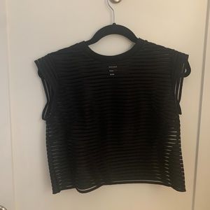 & Other Stories - Sheer Cropped Black Top